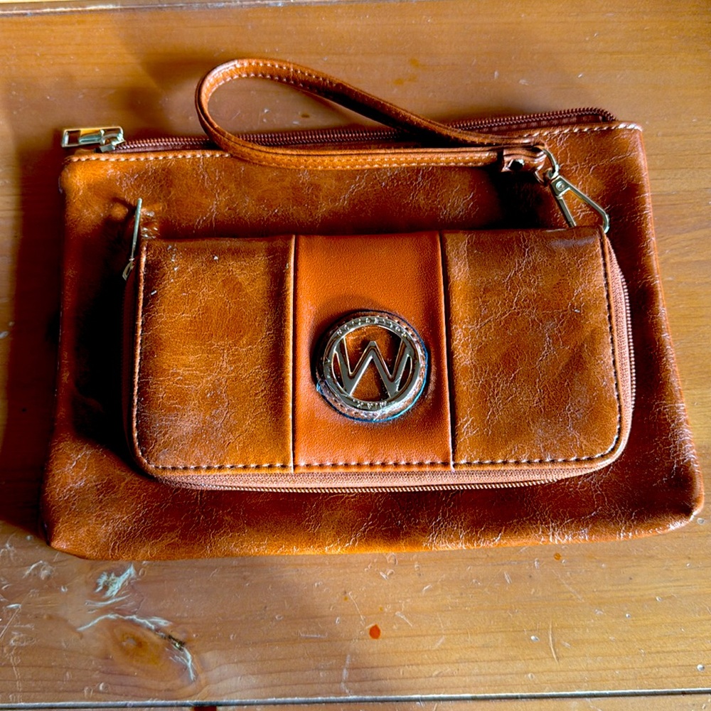 Mia K Collection Wristlet with matching bag.